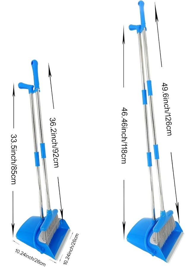 Xifando Extendable Long Handle Broom and Dustpan Set, Stainless Lightweight Upright Standing Broom and Dustpan Combo for Kitchen Lobby Office Living Room Household Indoor or Outside - Image 3
